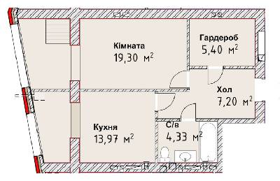 1-комнатная 50.2 м² в ЖК Чайка Люкс от 19 600 грн/м², Одесса
