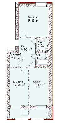2-кімнатна 72.45 м² в ЖК Чайка Люкс від 19 600 грн/м², Одеса