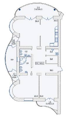 3-комнатная 143 м² в ЖК на Французском бульваре, 29 от 62 300 грн/м², Одесса