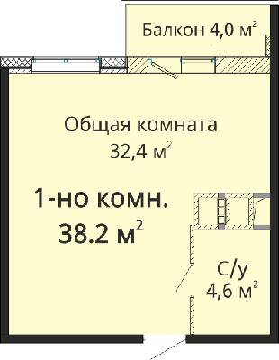 1-кімнатна 38.2 м² в ЖК Михайлівське містечко від 21 000 грн/м², Одеса