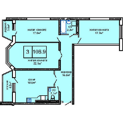 3-комнатная 106.9 м² в ЖК Вернисаж от 23 850 грн/м², Одесса