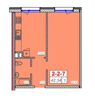 1-кімнатна 42.34 м² в ЖК Сорок шоста перлина від 15 250 грн/м², Одеса