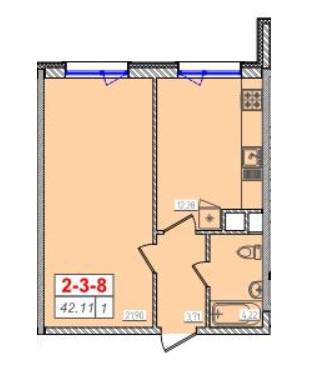 1-комнатная 42.11 м² в ЖК Сорок шестая жемчужина от 15 250 грн/м², Одесса