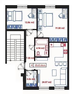 2-комнатная 68.65 м² в ЖК Малый Марсель 2 от 17 450 грн/м², пос. Лески