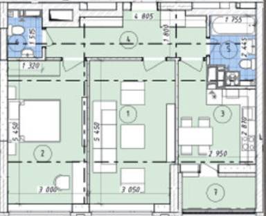 2-кімнатна 62.16 м² в ЖК Променада від 25 000 грн/м², м. Вишневе