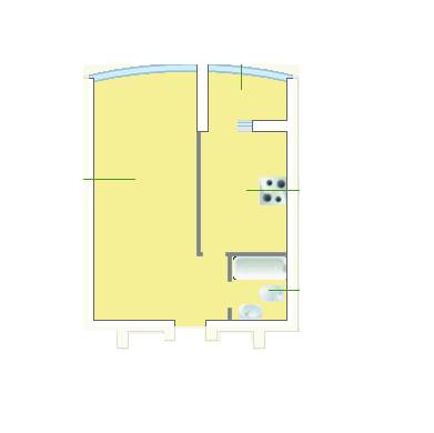 1-комнатная 51.9 м² в ЖК Пихтовый от 20 500 грн/м², Днепр