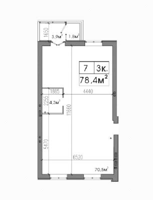 3-кімнатна 78.4 м² в ЖК Хмельницький від забудовника, Дніпро