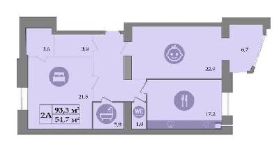 2-комнатная 93.3 м² в ЖК SokolovSky от застройщика, Днепр