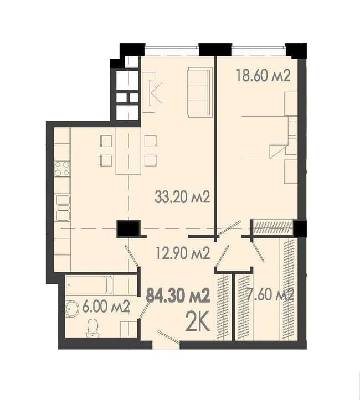 2-кімнатна 84.3 м² в ЖК Дельмар Люкс від 23 250 грн/м², Дніпро