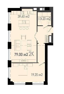 2-комнатная 79 м² в ЖК Дельмар Люкс от застройщика, Днепр