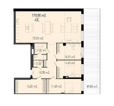 4-комнатная 170 м² в ЖК Дельмар Люкс от 24 050 грн/м², Днепр