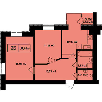 2-комнатная 58.44 м² в ЖК Покровский от 22 350 грн/м², пгт Гостомель