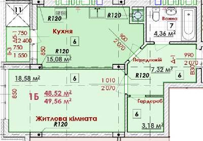 1-кімнатна 49.56 м² в ЖК ЖК Соняшник від 16 800 грн/м², Львів