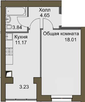 1-кімнатна 41.47 м² в ЖК Софіївський квартал від 20 600 грн/м², с. Софіївська Борщагівка