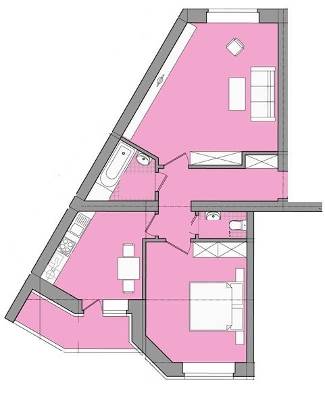 2-кімнатна 67.71 м² в ЖК Підкова від 16 500 грн/м², с. Крюківщина