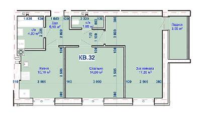 2-кімнатна 56.55 м² в ЖК Хотів від 19 000 грн/м², с. Хотів