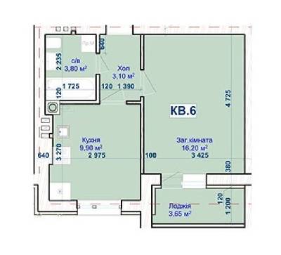 1-кімнатна 36.65 м² в ЖК Хотів від забудовника, с. Хотів