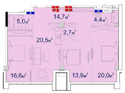 3-кімнатна 101.98 м² в ЖК Вежа CHKALOV від 36 650 грн/м², Одеса