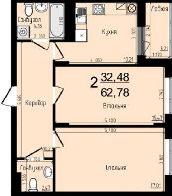 2-кімнатна 62.78 м² в ЖК Plus від забудовника, Львів