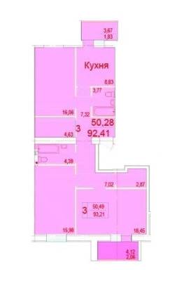 3-комнатная 92.41 м² в ЖК Морской от 12 400 грн/м², г. Южное