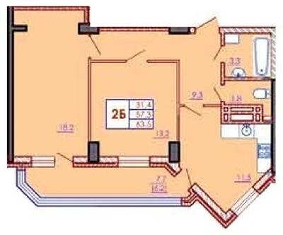 2-комнатная 63.5 м² в ЖК Янтарный от 15 950 грн/м², с. Иличанка