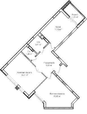 2-комнатная 60.87 м² в ЖК Синергия Сити от 21 500 грн/м², г. Ирпень