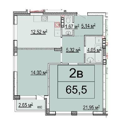 2-комнатная 65.5 м² в ЖК Белый Шоколад от 16 500 грн/м², Львов