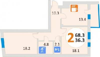 2-кімнатна 68.3 м² в ЖК Еко-дім на Мечникова від забудовника, Львів