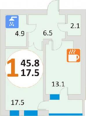 1-кімнатна 45.8 м² в ЖК Еко-дім на Мечникова від забудовника, Львів