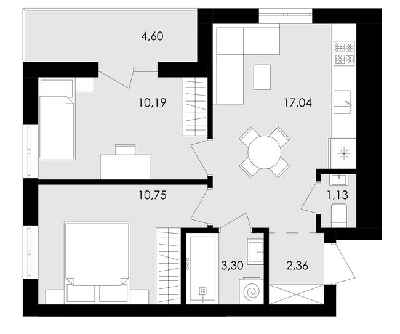 2-комнатная 46.15 м² в ЖК Avalon Holiday от 15 100 грн/м², с. Сокольники