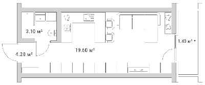 1-кімнатна 28.3 м² в ЖК Standard One від 48 412 грн/м², Київ