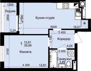1-кімнатна 39.99 м² в ЖК Globus Park від 15 100 грн/м², с. Сокільники