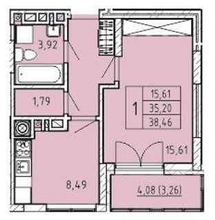 1-кімнатна 38.46 м² в ЖК Сонцебуд від 15 000 грн/м², м. Жовква