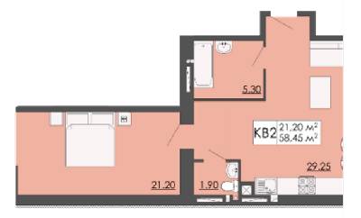 1-кімнатна 58.45 м² в ЖК Родинна казка від 12 000 грн/м², смт Запитів