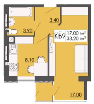 1-кімнатна 33.2 м² в ЖК Родинна казка від 12 000 грн/м², смт Запитів