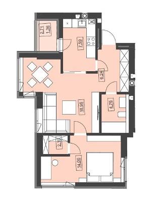 2-комнатная 55.01 м² в ЖК Святой Николай от 12 850 грн/м², г. Бобрка