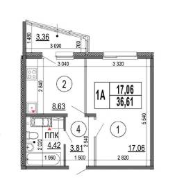 1-комнатная 36.61 м² в ЖМ Патриотика от застройщика, Киев