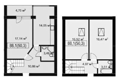 Дворівнева 88.1 м² в ЖК Хвиля від 16 950 грн/м², смт Брюховичі