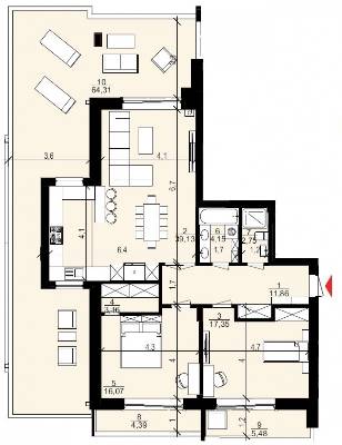 2-комнатная 95.37 м² в ЖК Хвиля Lux от 19 550 грн/м², пгт Брюховичи