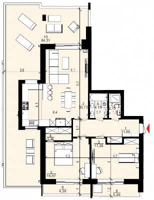 2-кімнатна 95.37 м² в ЖК Хвиля Lux від 19 550 грн/м², смт Брюховичі