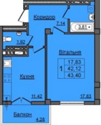 1-кімнатна 43.4 м² в ЖК Хмельницький від 12 000 грн/м², Івано-Франківськ