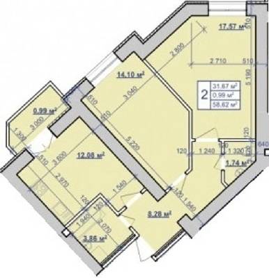 2-комнатная 58.62 м² в ЖК на ул. Пасечная, 52 от 11 250 грн/м², Ивано-Франковск