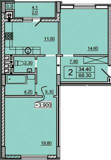 2-кімнатна 68.3 м² в ЖК на вул. Кругла, 5А від забудовника, Львів