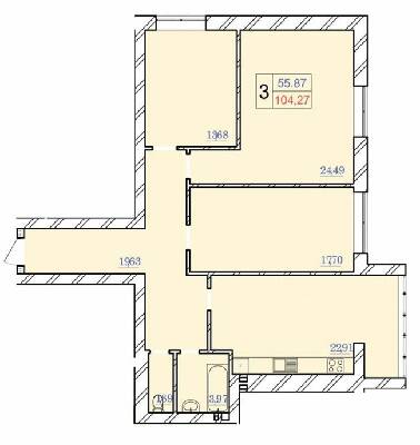 3-кімнатна 104.27 м² в ЖК Avila Lux від 20 000 грн/м², Хмельницький