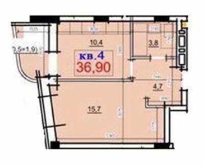 1-комнатная 36.9 м² в ЖК Loft Smart от 28 850 грн/м², Днепр