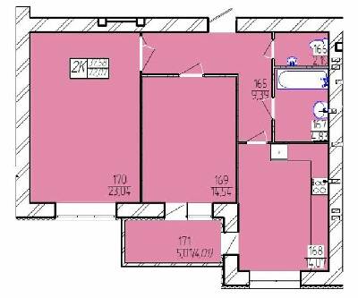 2-кімнатна 72.07 м² в ЖК Гармонія-3 від 12 500 грн/м², Хмельницький