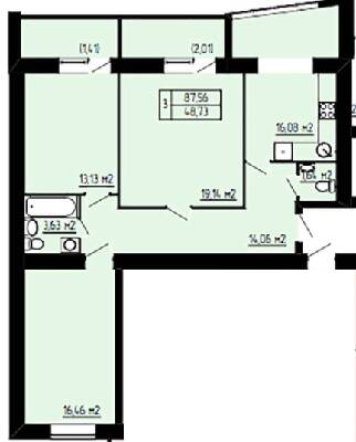 3-комнатная 87.56 м² в ЖК Амстердам от застройщика, Хмельницкий