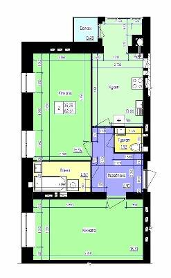 2-кімнатна 62.64 м² в ЖК Парковий Лайф від 14 500 грн/м², м. Волочиськ