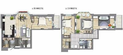 Двухуровневая 138.95 м² в ЖК КиевSky от застройщика, Чернигов