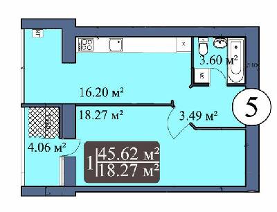 1-комнатная 45.62 м² в ЖК Мечта Чернигов от 11 400 грн/м², Чернигов